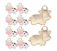 SUPVOX Lot de 10 Pendentifs Animaux Vache en Alliage Accessoires pour Création Bijoux DIY Figurines Miniatures pour Bracelets Colliers Porte-Clés Blanc
