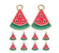 SUPVOX Lot de 10 Pendentifs Mini Tranches de Pastèque en Alliage Coloré, Breloques Alimentaires Mignonnes pour Création de Bijoux, Ornements de Bracelet Soi-même, Accessoires DIY