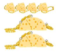 SUPVOX Lot de 10 Pendentifs Porte-Clés Mignons de Fromage Jaune Chaîne à Perles Décorations Légères pour Paquet à Dos Clés et Présents D’Anniversaire Accessoires Colorés pour