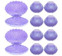 SUPVOX Lot de 10 Petites Boîtes à Bonbons de Coquillage Nacré Violet, Taille Petite 8,5 Cm, Contenant pour Dragées et Bijoux, Emballage Fête Mariage et Anniversaire, Récipient Décoratif