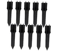 SUPVOX Lot de 10 Piquets À LED pour Terrasse Jardin Pelouse Plastique Piquet Support D'Éclairage Poteau D'Insertion Au Sol Lampe À Insérer Au Sol Noir Abs