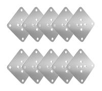 SUPVOX Lot de 10 Plaques de Fixation 7x7 Cm Épaisseur 2 Mm en Métal 5 Trous, Supports Robustes pour Pieds de Meubles, Quincaillerie pour Canapé, Chaise et Table, Accessoire de Réparation