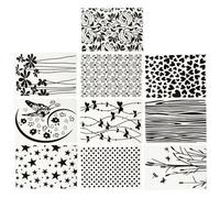 SUPVOX Lot de 10 Pochoirs de Gaufrage en Plastique pour Scrapbooking Album Photo et Décoration Motifs Variés Compatible Machines de Gaufrage DIY Créatif