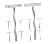 SUPVOX Lot de 10 Porte-affiches Portables Double Face en Acier Inoxydable 40 Cm Pince 5 Mm, Support Détachable pour Signalétique Aéroport, File D’attente et Guidage Événementiel