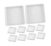 SUPVOX Lot de 10 Soucoupes pour Pots De Bonsaï Récupérateur D & # 39; Eau Jardinière Plat Carré pour Plantes Soucoupe Carrée Plateau De Réception D & # 39; Eau Carrées pour Pots
