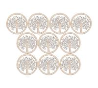 SUPVOX Lot de 10 Tranches de Bois Rondes Creuses DIY, Ornement en Bois Naturel pour Création Arbre de Vie, Matériaux Artisanaux pour Décoration Murale et Projets Artistiques