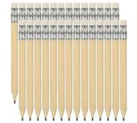 SUPVOX Lot de 100 Crayons en Bois Portables 10 Cm Gomme, Crayons Courts Ronds Couleur Bois Naturel, Papeterie D'écriture Multi-usage pour Dessin, Coloriage et Bureau