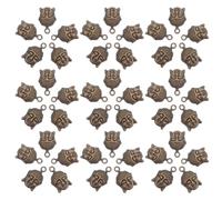 SUPVOX Lot de 100 Perles Tête de Bouddha Tibétaines en Alliage Métallique Breloques Vintage pour Bracelets et Porte-Clés DIY Pendentifs Spirituels pour Création de Bijoux et