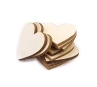 SUPVOX Lot de 100 Tranches de Bois de Cœur 20mm pour Bricolage Décoratifs, Disques Bois Vierges pour Décoration Table et Projets Créatifs