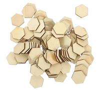 SUPVOX Lot de 100 Tranches de Bois Hexagonales 30 Mm Brutes pour Bricolage, Décorations Murales en Bois Naturel Diy, Accessoires Artisanaux Écologiques pour Loisirs Créatifs