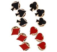 SUPVOX Lot de 12 Broches Émaillées Cartes à Jouer en Alliage de Zinc Insignes Poker Cœurs Trèfles Piques Carreaux Épinglettes Col et Revers pour Soirée Cosplay et Accessoires Unisexes
