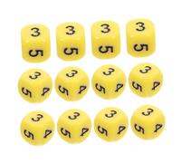 SUPVOX Lot de 12 Dés Numérotés en Acrylique Jaune Indispensables pour La Salle De Classe Grands Accessoires À 6 Faces pour Jeux De Société Éducatifs Jeux De Devinettes Dés