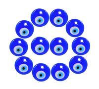 SUPVOX Lot de 12 Perles Décoratives Œil Maléfique en Verre Bleu Turquoise 3 Cm pour Fabrication de Bijoux Artisanaux, Pendentifs et Breloques Artisanat, Protection Chasser Mauvais Œil