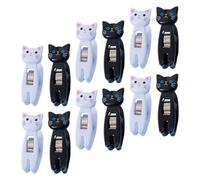 SUPVOX Lot de 12 Pinces à Mémo Multifonctions en Plastique Design Chat Mignon Couleurs Noir et Blanc Petites Pinces Photo et Vêtements pour Bureau Maison et Organisation Quotidienne