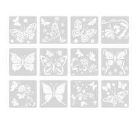 SUPVOX Lot de 12 Pochoirs à Peindre Réutilisables Motifs de Lépidoptères, Modèles de Peinture Solide en Matériau Écologique, Gabarits de Dessin Faciles à Nettoyer pour Peinture