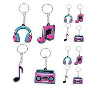 SUPVOX Lot de 12 Set de Porte-clés Musique en Pvc Forme Notes, Thème Fête D'anniversaire et Soirée Dansante, Accessoires Décoratifs Colorés, Présents Invités Garçon Fille, Fournitures