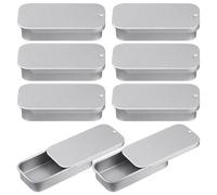 SUPVOX Lot de 16 Boîtes en Fer-blanc Coulissantes, Mini 50x25x10 Mm, Finition Argenté Mat, Boîtes à Bonbons Portables Multifonctions pour Rangement de Petits Objets et Usage Quotidien
