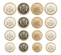 SUPVOX Lot de 16 Boutons Métalliques Décoratifs Style Britannique, 3 Tailles, Alliage Solide, Boutons Couture pour Manteaux, Vestes et Créations Couleur Couleur Aléatoire Style Aléatoire