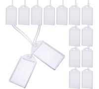 SUPVOX Lot de 16 Porte-étiquettes à Bagages Transparents Étanches en Pvc, Porte-cartes D’identité Rigides Double Face, Accessoires Pratiques pour Bureau, Voyage et Identification
