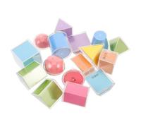 SUPVOX Lot de 16 Solides géométriques 3D pour l'enseignement du Volume - Boîtier Transparent Pliable pour Jouets mathématiques - Formes en Plastique - Blocs de géométrie pour l'école et