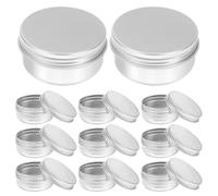 SUPVOX Lot de 18 Boîtes en Aluminium Rondes Couvercles à Vis, Conteneurs Métalliques Légers D'environ 50g, Texture Lisse et Effet de Rangement pour Cosmétiques et Gels