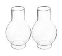 SUPVOX Lot de 2 Abat-jours en Verre Transparent pour Bougie, Tube Coupe-vent Résistant au Vent, Manchon Ouragan pour Décoration Intérieure, Maison, Mariage et Restaurant, Ambiance