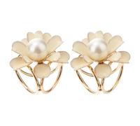 SUPVOX Lot de 2 Anneaux D’écharpe Camélia en Alliage et Soie, Boucles Élégantes pour Châle Femme, Accessoires Vestimentaires Décoratifs pour Cape et Foulard, Boucles D’enroulement à