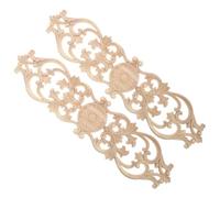 SUPVOX Lot de 2 Appliques en Bois Sculpté Rétro pour Meubles, Décoration de Porte Intérieure en Bois Massif, Ornements Classiques pour Armoires et Placards, Incrustations Décoratives