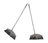 SUPVOX Lot de 2 Balais à Récurer en Acier Inoxydable Grand Balai Dur Gris avec Manche Long pour Sols Maison Salle de Bain et Voiture Outil D'entretien Ménager et Réutilisable