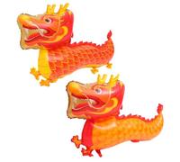 SUPVOX Lot de 2 Ballons en Aluminium Dragon Décoratifs Orange et Rouge, Grand Ballon Dragon 2024 pour Décoration Nouvel An Chinois, Accessoires de Fête Polyvalents pour Intérieur
