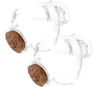 SUPVOX Lot de 2 Bocaux Décoratifs en Verre Transparent de Cœur Bouchon en Liège, 80 ML, pour Objets Artisanaux, Bouteilles à Souhaits DIY, Décoration Intérieure et Présents