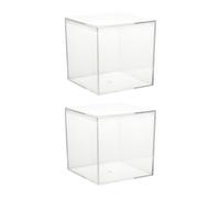 SUPVOX Lot de 2 Boîtes Carrées Transparentes 10cm pour Bonbons et Bijoux en Plastique Rigide, Rangement Pratique pour Mariage, Baptême et Décoration, Boîtes D'exposition