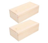 SUPVOX Lot de 2 Boîtes de Rangement en Pin Massif 14,5 X 7,5 X 4,5 Cm avec Couvercle Coulissant, Boîte en Bois Brut pour Bricolage, Loisirs Créatifs et Organisation à Domicile