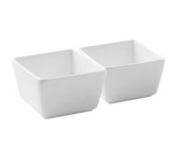 SUPVOX Lot de 2 Bols à Sucre Carrés en Céramique Blanche, Grands Bols à Sauce pour Condiment, Plat au Vinaigre et Assaisonnement, Assiettes à Sauces pour Trempette, Adaptés la Cuisine