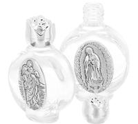 SUPVOX Lot de 2 Bouteilles d'eau Bénite en Verre Décoratives, Motif Aléatoire, Mini Bouteilles Rechargeables pour Décoration de Baptême, Présents Invités Mariage, Flacons Style Aléatoire