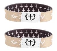 SUPVOX Lot de 2 Bracelets Élastiques Religieux Unisexe Versets Bibliques Motif Arbre Noir et Gris Confortables et Décoratifs Présent de Fête Chrétienne Accessoires Spirituels pour