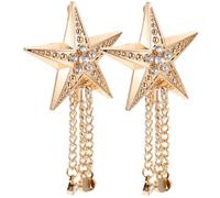 SUPVOX Lot de 2 Breloques à Pompon en Strass avec Pendentif Pentagramme, Alliage Métallique Doré, Décorations pour Paquet, Chaussures et Vêtements Diy, Accessoires Mode Féminins