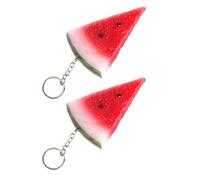 SUPVOX Lot de 2 Breloques Porte-clés Tranches de Pastèque Rouges, Accessoires Légers en Pvc, Décoration Suspendue pour Paquet, Présents DIY et Usage Quotidien, pour Fête D’anniversaire