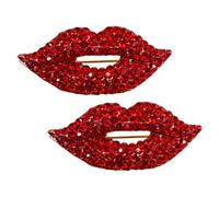 SUPVOX Lot de 2 Broches Créatives en Strass Rouge de Lèvres, Accessoire de Costume Féminin Solide et Résistant, Épingle à Ornement Élégante pour Mariages, Fêtes et Saint-valentin