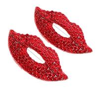 SUPVOX Lot de 2 Broches Lèvres Saint-valentin en Alliage Rouge et Blanc, Épingles Décoratives pour Vêtements et Paquet à Dos, Accessoire Romantique pour Tailleurs et Occasions Spéciales