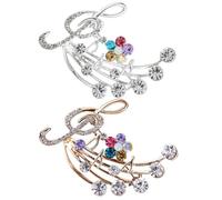 SUPVOX Lot de 2 Broches pour Femmes en Alliage Doré Clair et Blanc, Épingles Musicales Note de Musique, Accessoires Mode Polyvalents pour Vêtements et Chapeaux, Mariage et Soirées,
