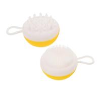 SUPVOX Lot de 2 Brosses de Bain pour Animaux en Silicone Souple Jaune Brosse de Massage Douce et Nettoyante pour Chiens et Chats Accessoire Polyvalent pour Toilettage et Bain à