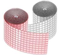SUPVOX Lot de 2 Carreaux Autocollants Miroir Acrylique 3D 4X120 CM Mini Carreaux 5X5 MM Effet Miroir Rose Doré et Argenté Autocollants Muraux pour Décoration DIY Artisanale et