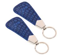 SUPVOX Lot de 2 Chausse-pieds Métalliques Portables Bleu en Pu, Petit Lève-chaussures Léger et Pratique Maison, Accessoire Aide-chaussures pour Enfiler Chaussures Facilement