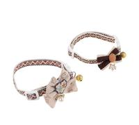 SUPVOX Lot de 2 Colliers pour Chat avec Nœud Amovible, Clochettes et Ceinture Ajustable, Collier Mignon pour Chaton et Chat Adulte, Accessoire Léger et Confortable pour Suivi et Fêtes