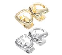 SUPVOX Lot de 2 Couronnes Dentaires Hip-Hop en Métal Doré et Argenté avec Pierres Scintillantes Accessoires Dentaires Décoratifs Légers et Confortables Accessoires Cosplay Halloween