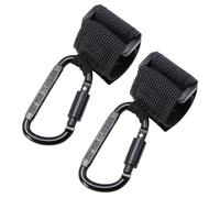 SUPVOX Lot de 2 Crochets Antidérapants pour Poussette, Crochet Avant sans Perçage, Design Renforcé Plat Verrou Noir, Porte-paquet à Couches et Accessoires Bébé, Compatible Vélo