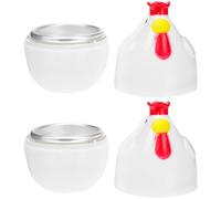 SUPVOX Lot de 2 Cuiseurs à Œufs Vapeur en Plastique de Poussin, Petits, Compatibles Micro-ondes, Pocheuse D'œufs Pratique Cuisine Familiale et Déjeuner Rapide