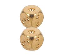 SUPVOX Lot de 2 Dés en Laiton Massif 15x15x15 Mm, Dés de Jeu en Métal Solides pour Divertissement, Accessoires Bar et Soirée, Cubes Poids Compact pour Jeux Standard et Pub