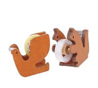SUPVOX Lot de 2 Dévidoirs de Ruban Adhésif en Bois Animaux, Distributeurs Mignons et Compacts pour Bureau, Support Pratique pour Ruban Adhésif, Accessoire de Bureau Couleur Aléatoire